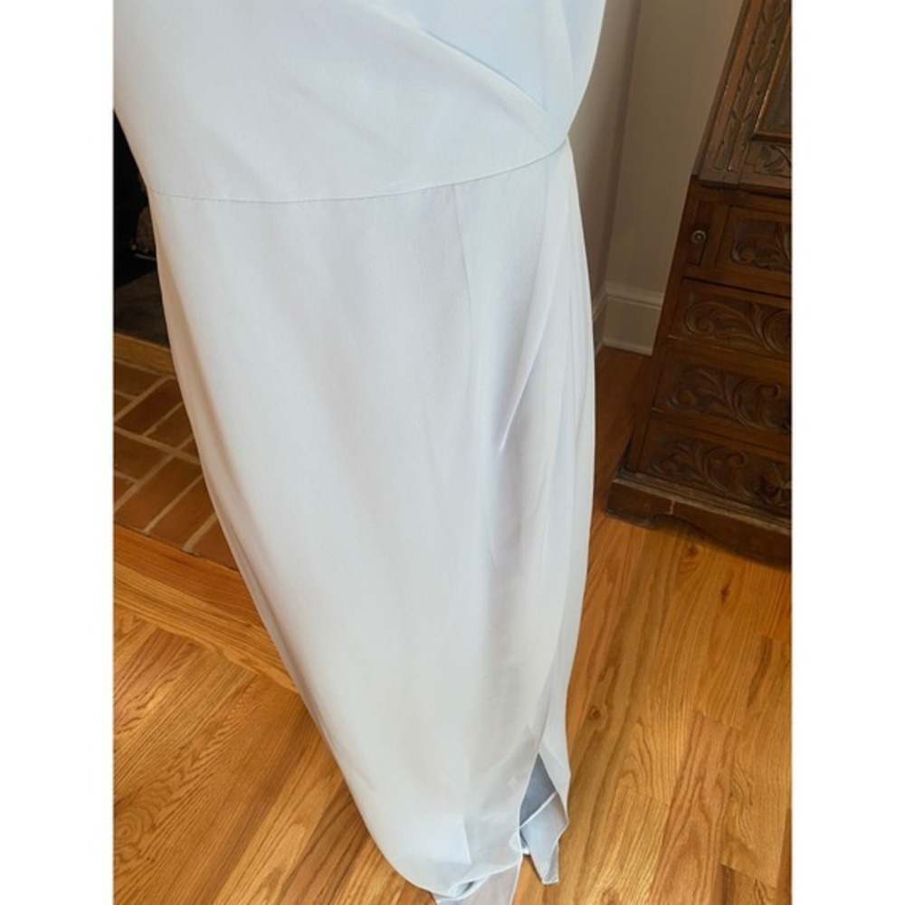Jenny Yoo Collection Light Blue Square Neck Spaghetti Strap Maxi Gown Dress 10 - Picture 4 of 13
